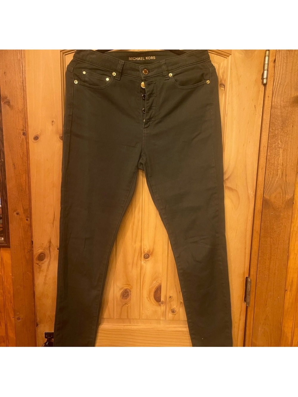 Michael Kors Women's Skinny Jeans in Dark Olive Green